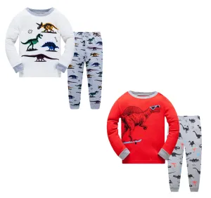 100% Cottons Kids Pajama Set 2 Pack - Dinosaur