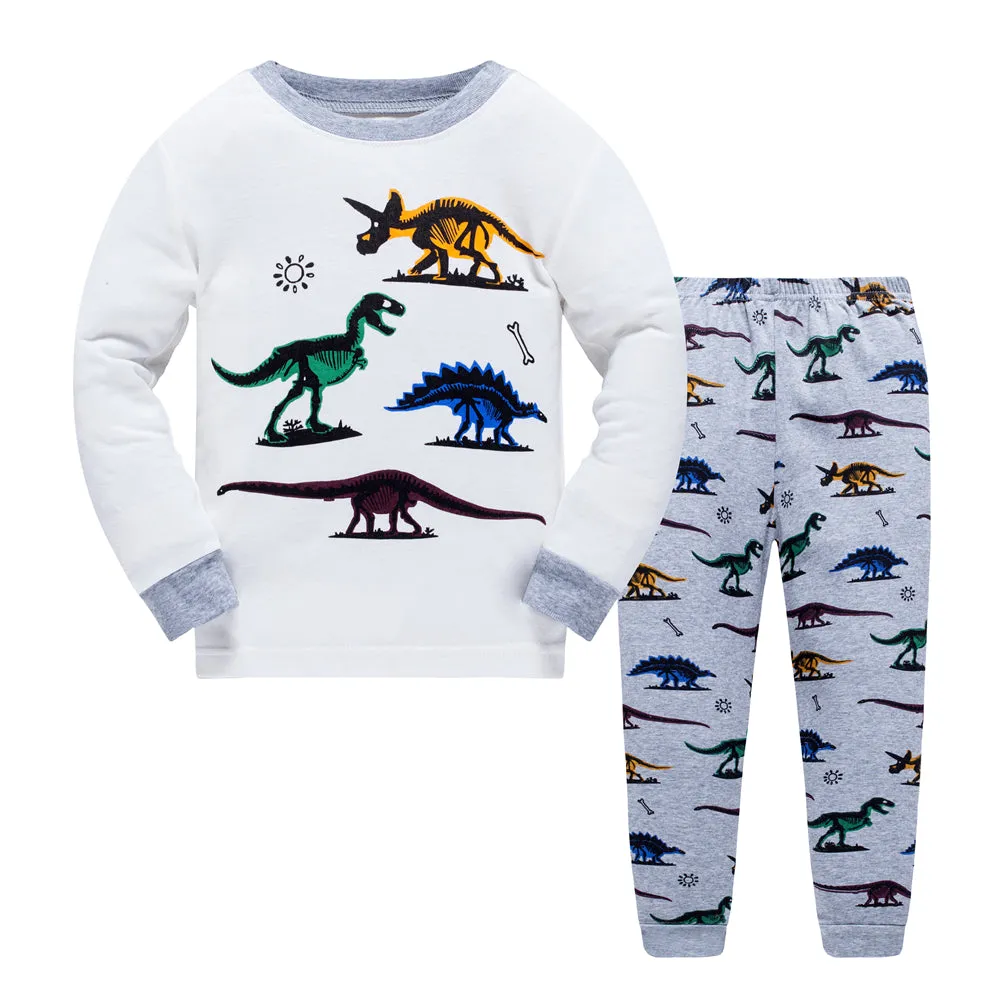 100% Cottons Kids Pajama Set 2 Pack - Dinosaur