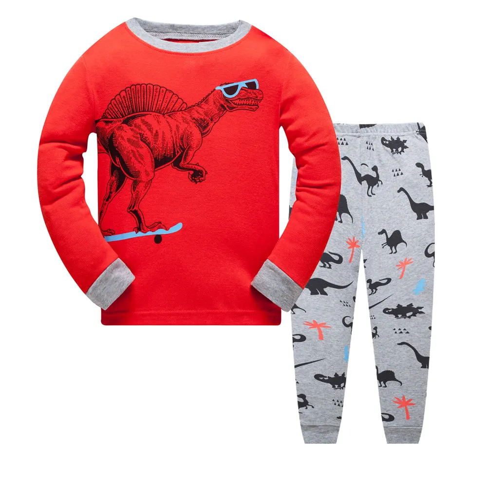 100% Cottons Kids Pajama Set 2 Pack - Dinosaur