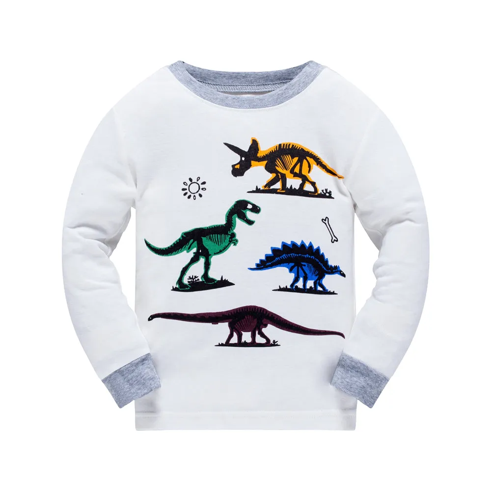 100% Cottons Kids Pajama Set 2 Pack - Dinosaur