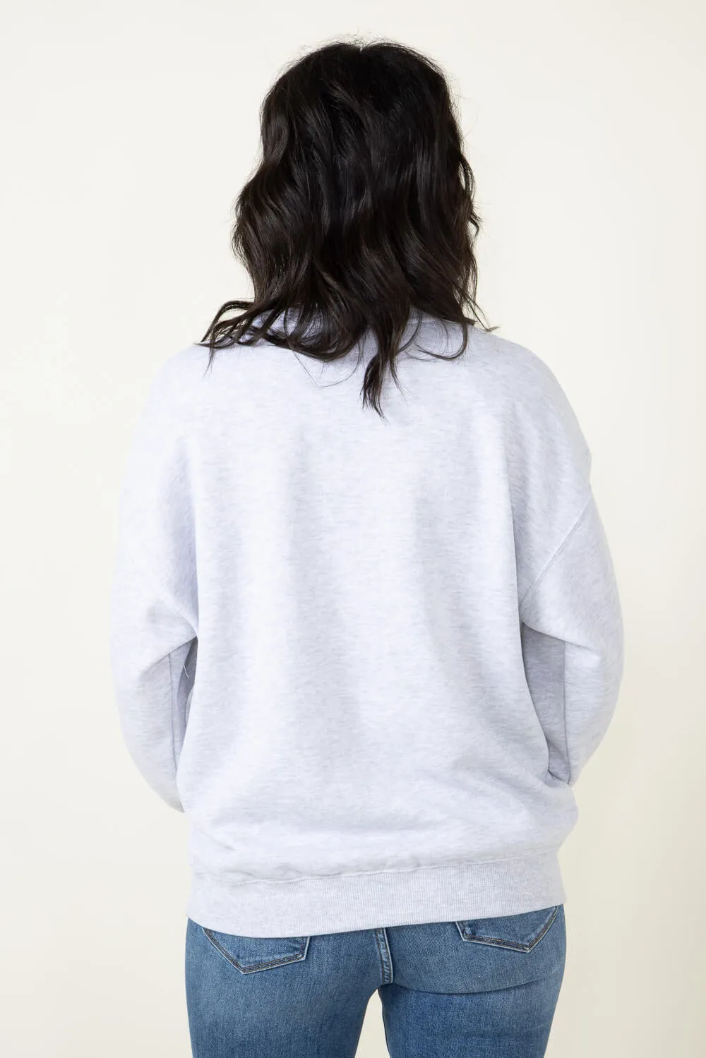 1897 Active Pasta & Vino Napa Valley Fleece Sweatshirt for Women in Ice Grey | T727-ICEGREY