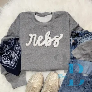 3Blues Designs |   Hazel Blues® | Rebs Sequin Patch Sweatshirt