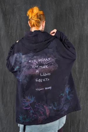 5255 HZ Square Zipper Hoodie Black Liquid Sunset