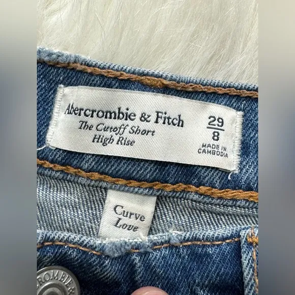 Abercrombie &amp; Fitch Curve Love The Cutoff Mom Denim Jean Shorts