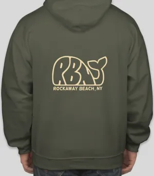 Adult RBNY Whale Logo Pullover Hoodie Military Green