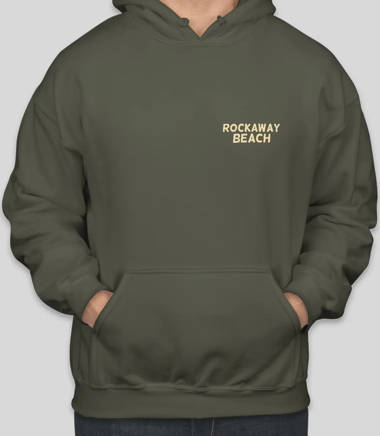 Adult RBNY Whale Logo Pullover Hoodie Military Green