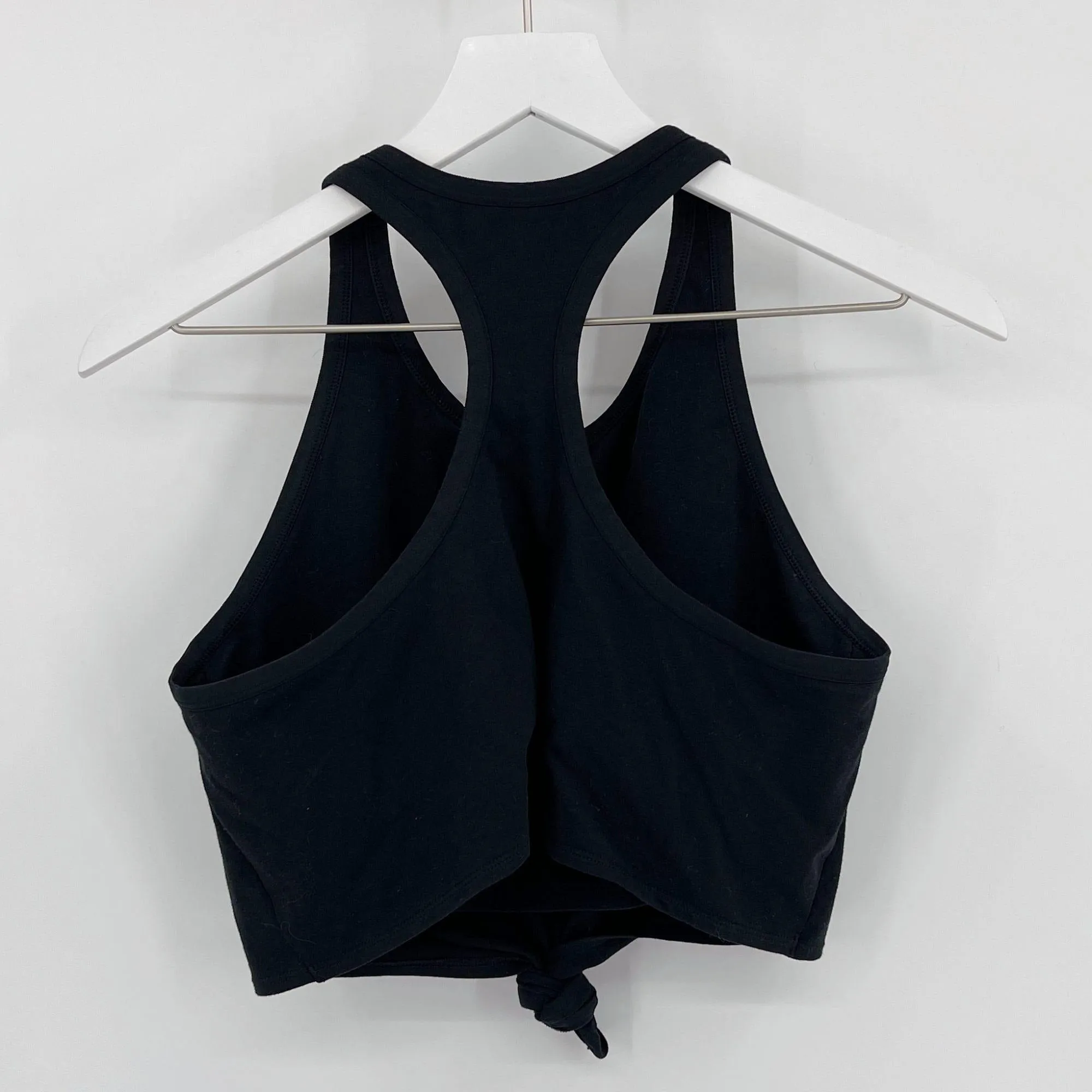 Aerie Black Chill Twist Knot High Neck Crop Top