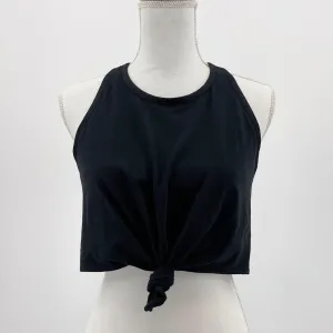 Aerie Black Chill Twist Knot High Neck Crop Top