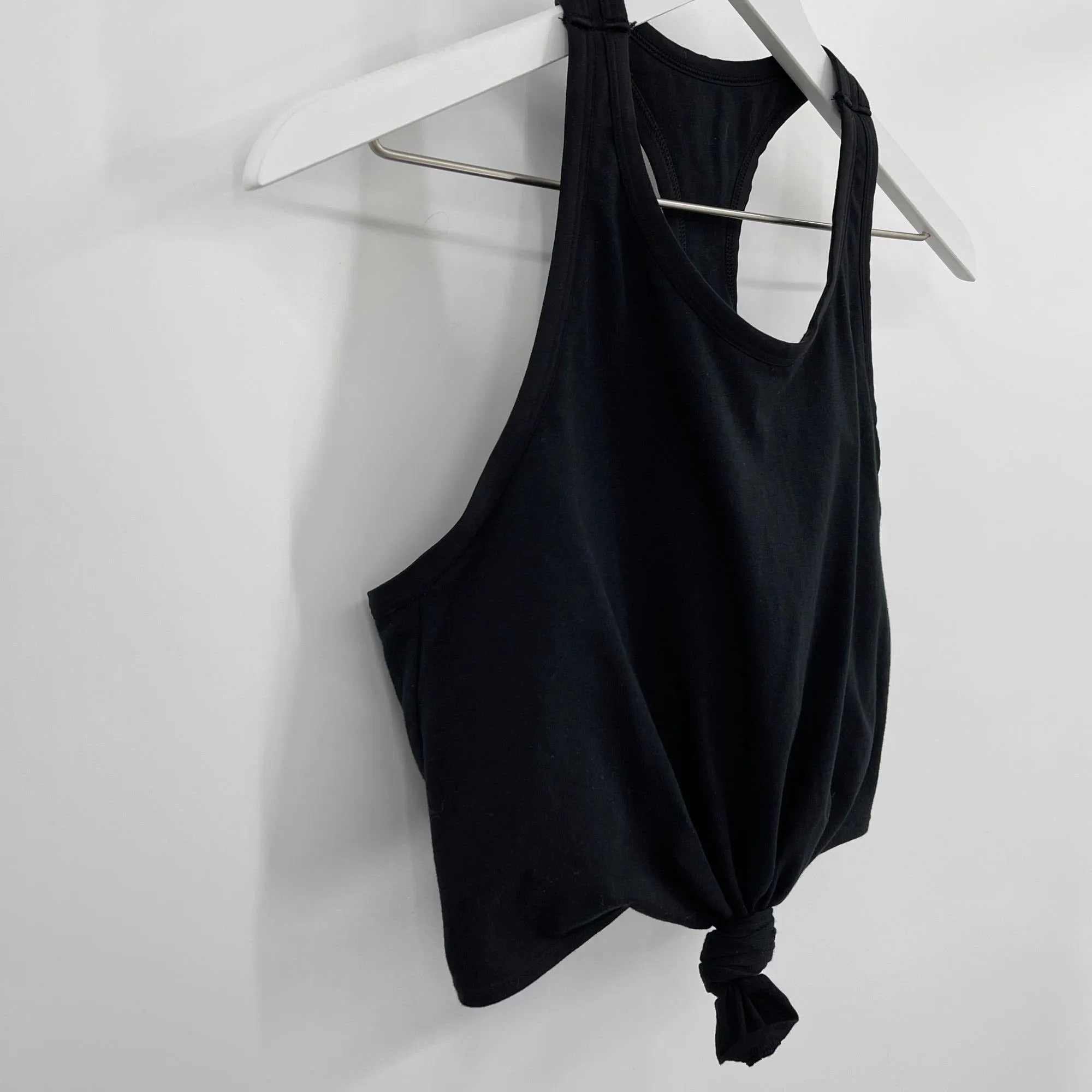 Aerie Black Chill Twist Knot High Neck Crop Top