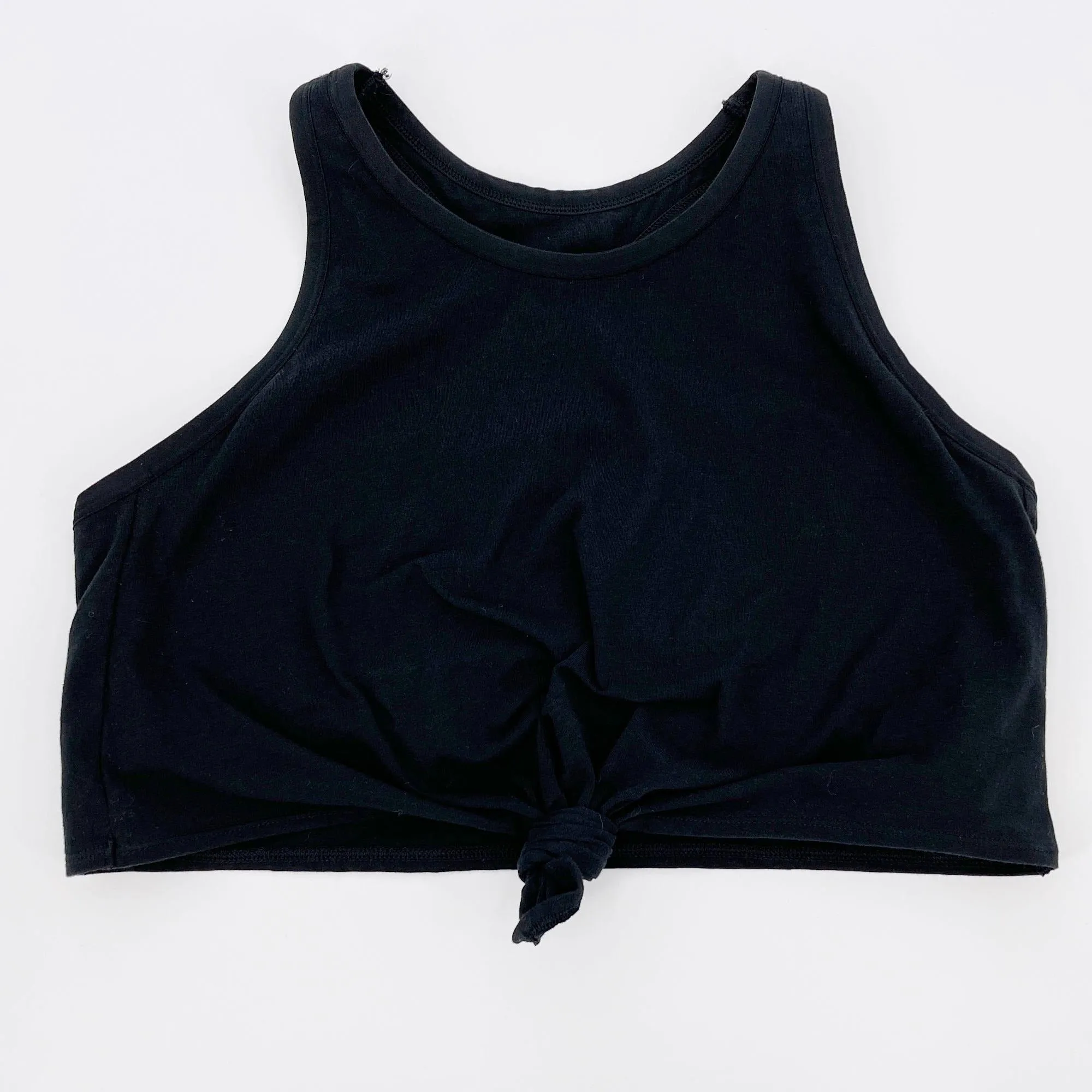 Aerie Black Chill Twist Knot High Neck Crop Top