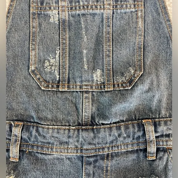 Aeropostale Medium Wash Denim Shortall Overalls - XS