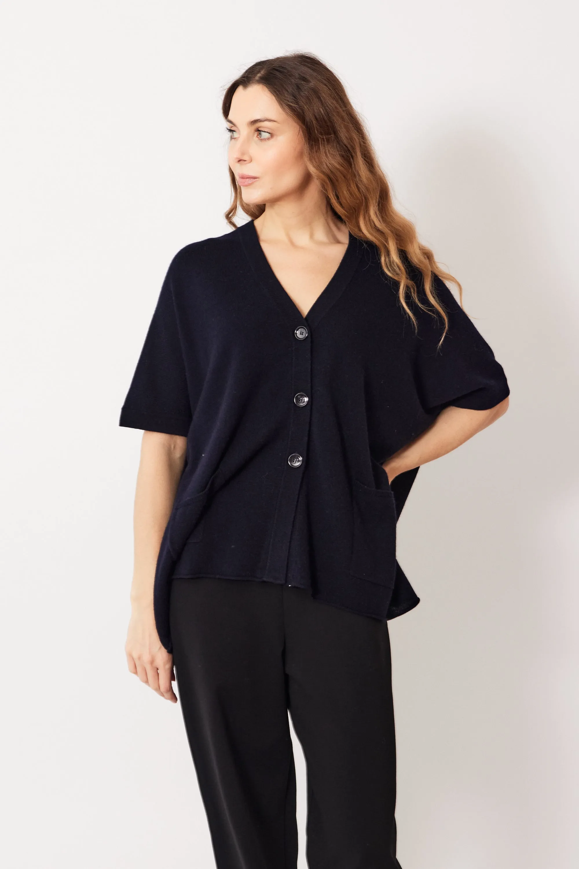 Allude Oversized Drop Sleeve V Vest