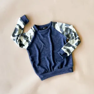 Archie top | Navy Faux cashmere