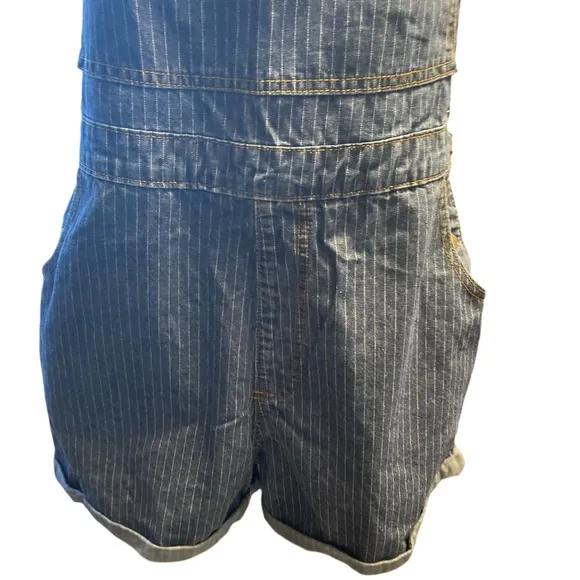 Authentic NWOT Princess Polly Kacey Overalls Mid Blue Pin Stripes