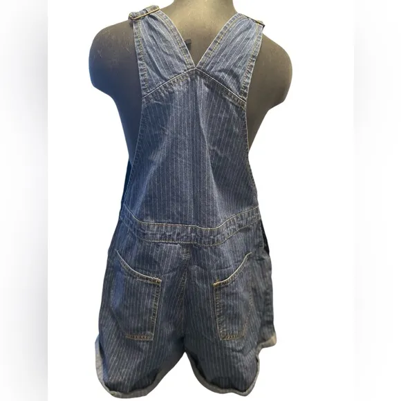 Authentic NWOT Princess Polly Kacey Overalls Mid Blue Pin Stripes