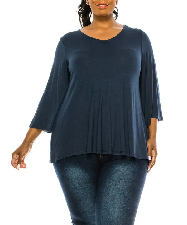 BAMBOO CURVE flare sleeve tee