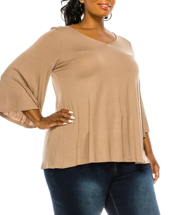 BAMBOO CURVE flare sleeve tee