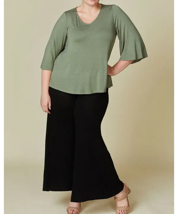 BAMBOO CURVE flare sleeve tee
