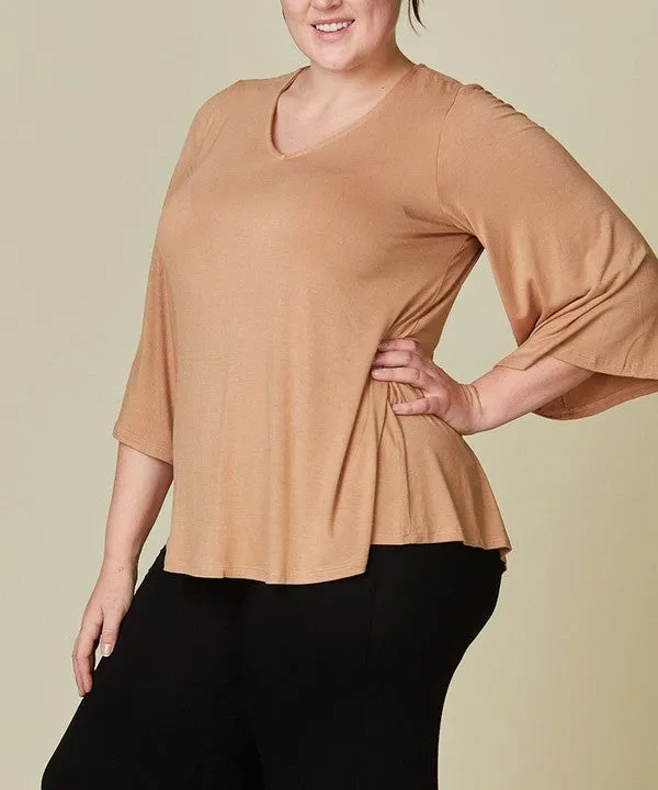 BAMBOO CURVE flare sleeve tee