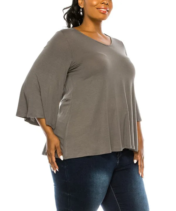 BAMBOO CURVE flare sleeve tee