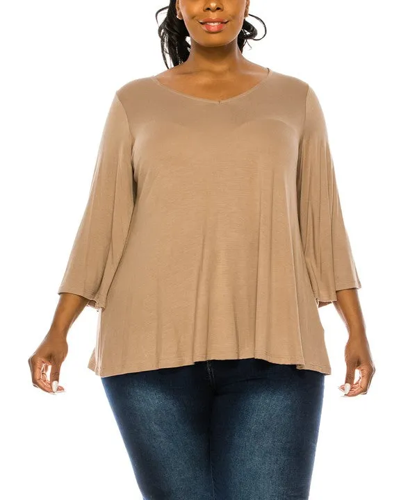 BAMBOO CURVE flare sleeve tee