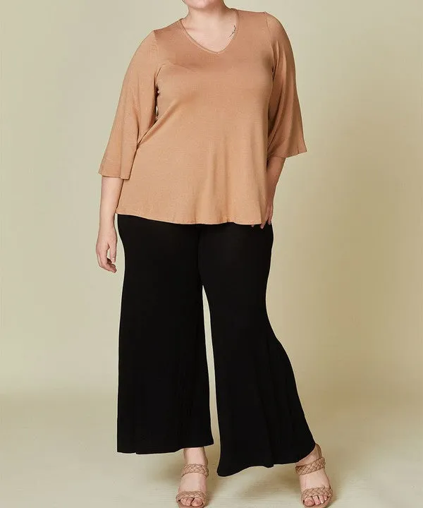 BAMBOO CURVE flare sleeve tee