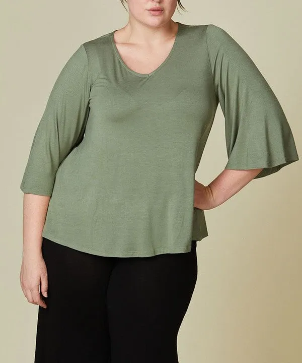 BAMBOO CURVE flare sleeve tee