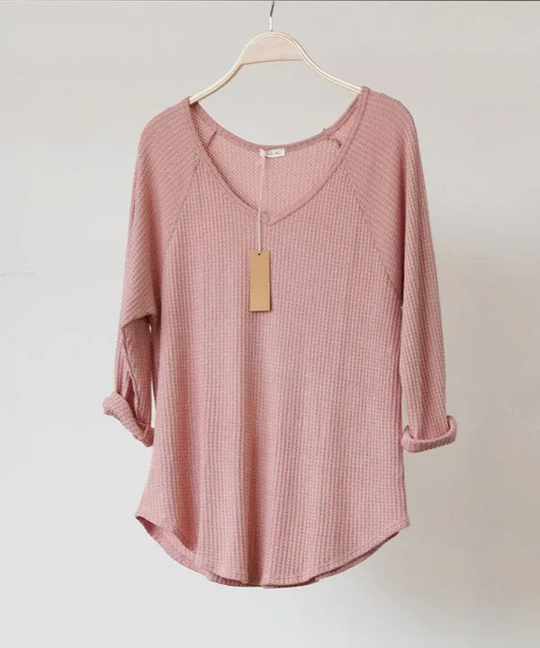 BAMBOO waffle loose fit top