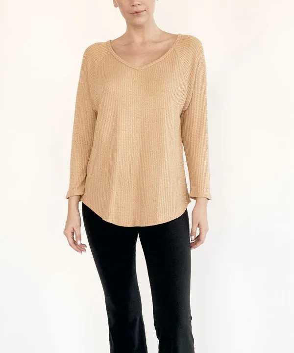 BAMBOO waffle loose fit top