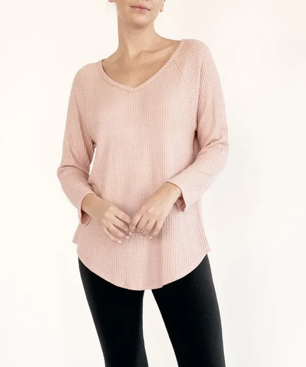 BAMBOO waffle loose fit top