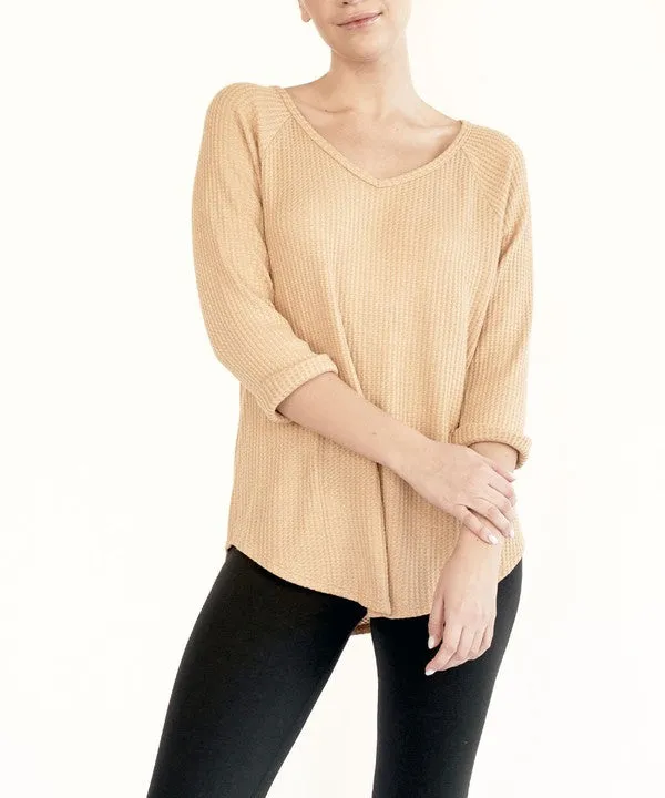 BAMBOO waffle loose fit top