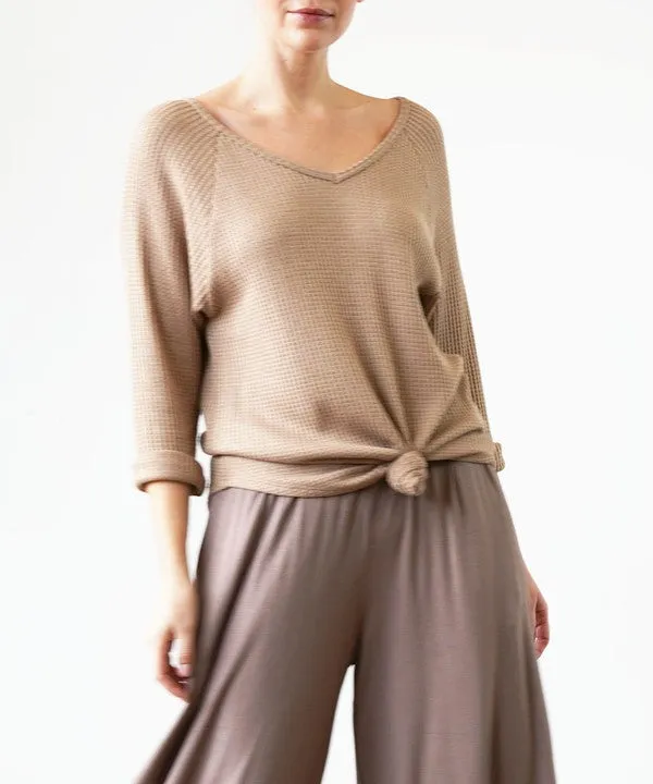 BAMBOO waffle loose fit top