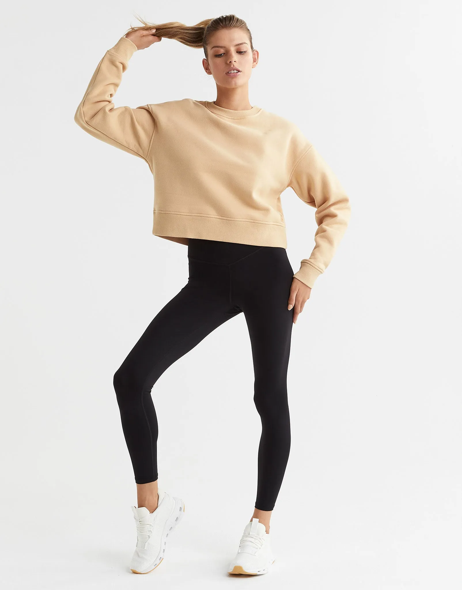 Becca Cropped Sweater in Almond