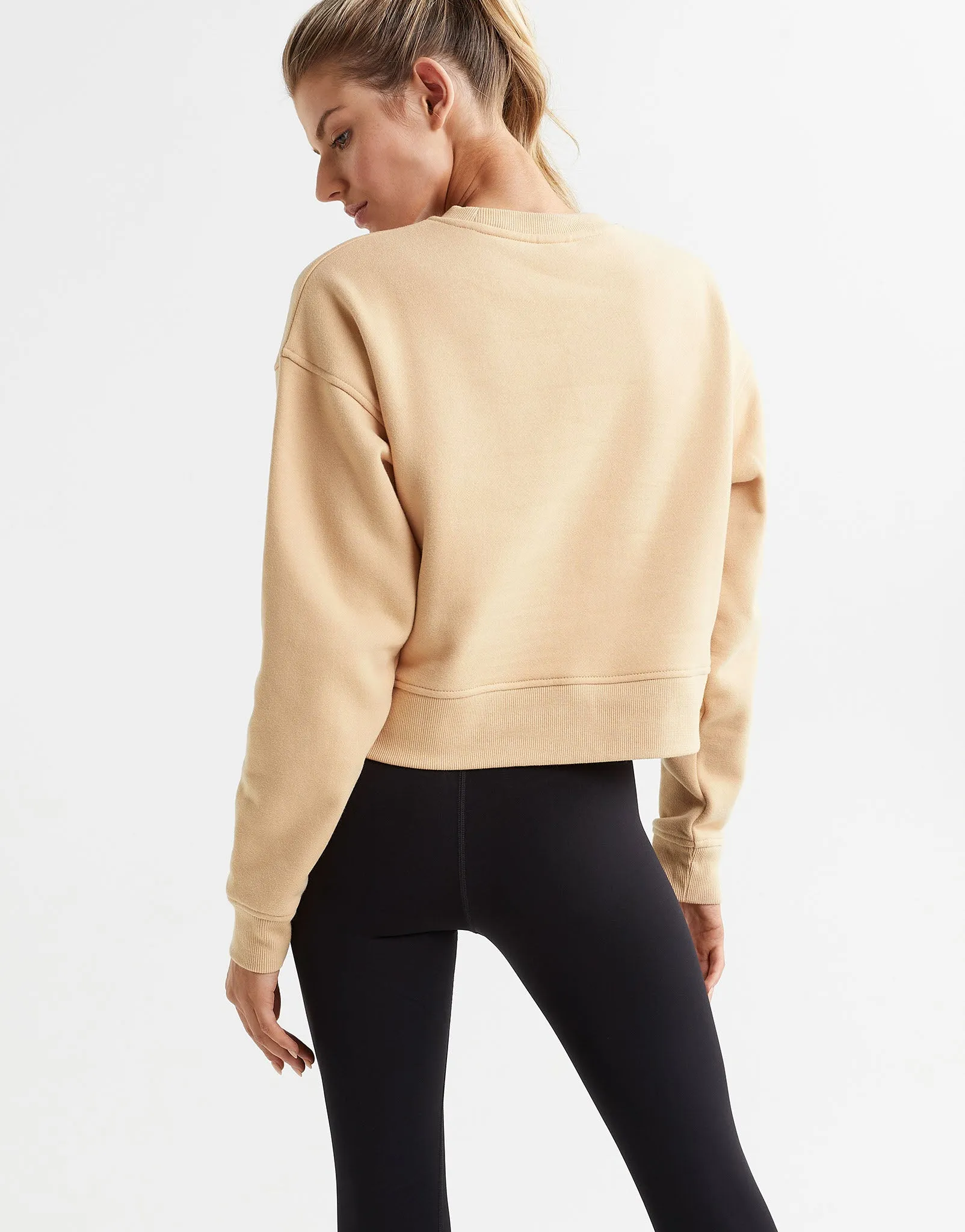 Becca Cropped Sweater in Almond