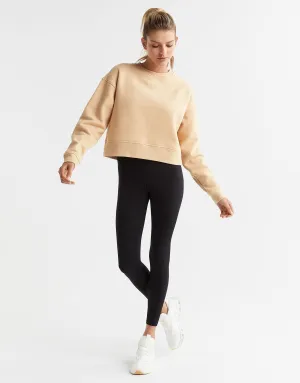 Becca Cropped Sweater in Almond