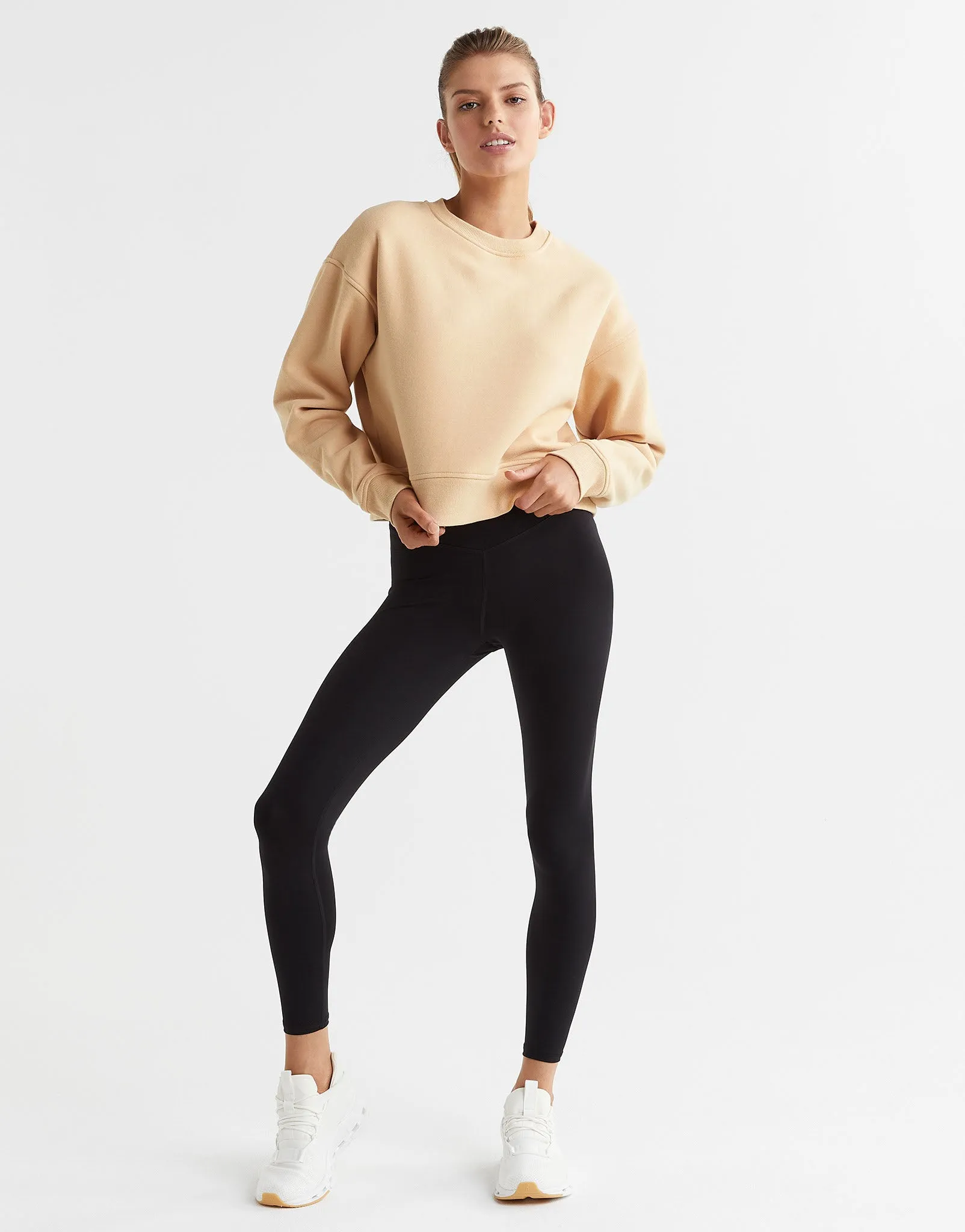 Becca Cropped Sweater in Almond