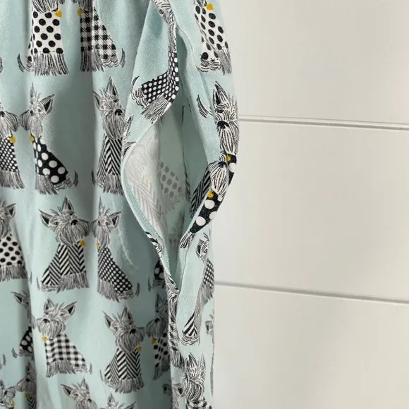 Bed Head Womens Organic Cotton Scottie Dog Pajama Set XL Long Sleeve Shirt Pants