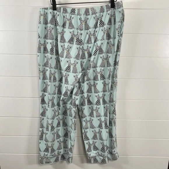 Bed Head Womens Organic Cotton Scottie Dog Pajama Set XL Long Sleeve Shirt Pants