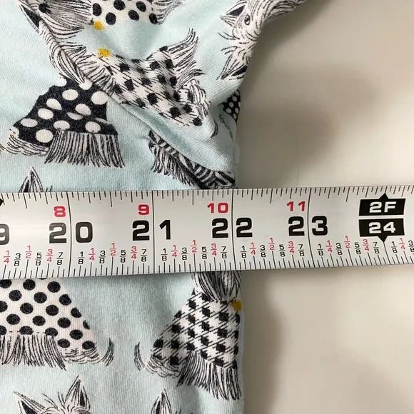 Bed Head Womens Organic Cotton Scottie Dog Pajama Set XL Long Sleeve Shirt Pants