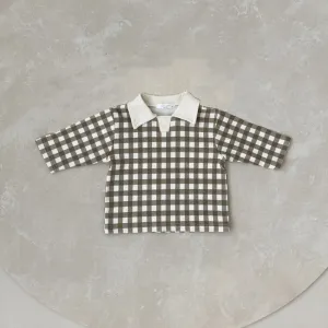 Big Gingham Collar Long Sleeve