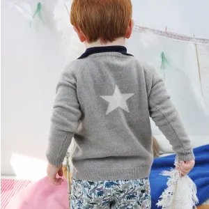 Biscuit Cashmere Cardigan with Star