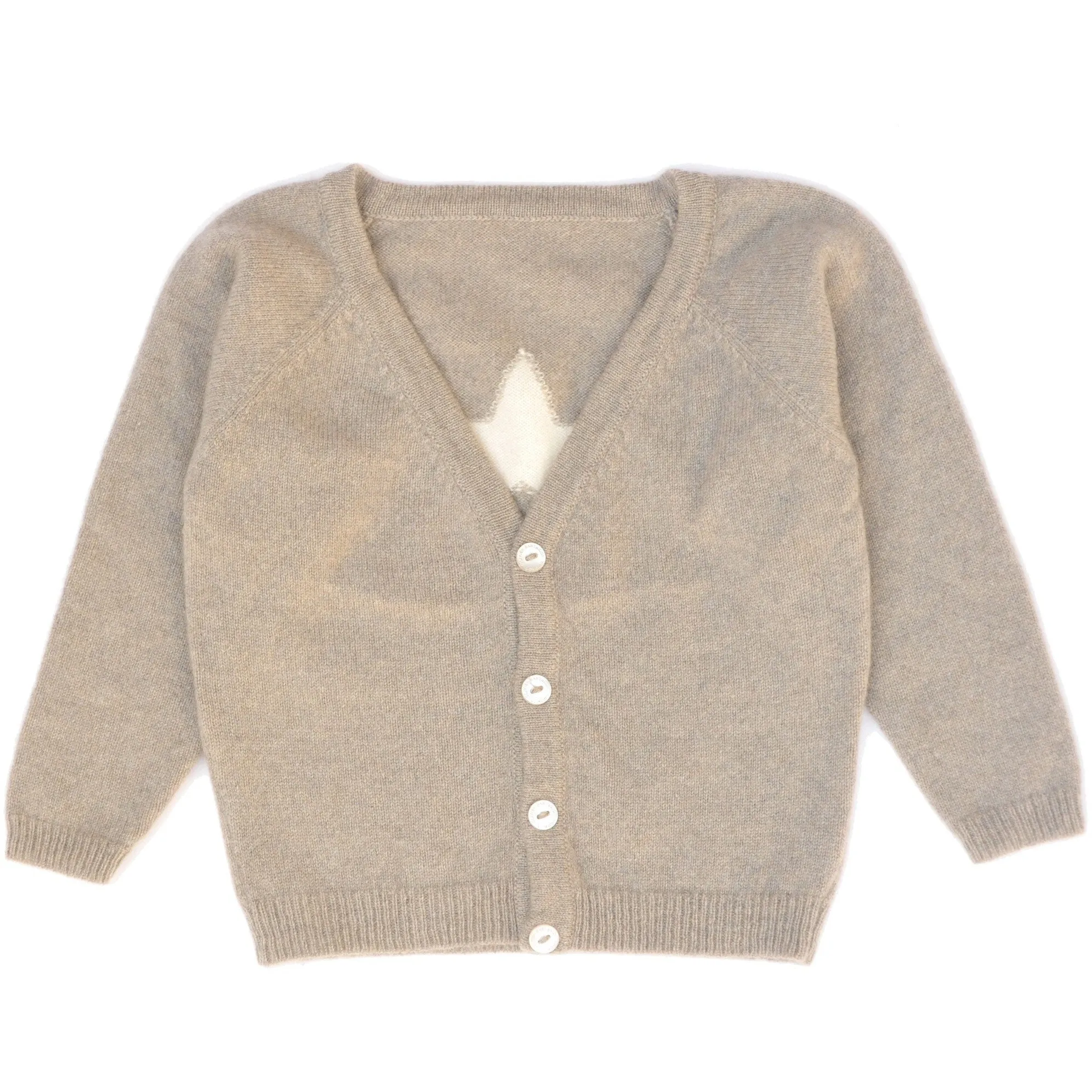 Biscuit Cashmere Cardigan with Star