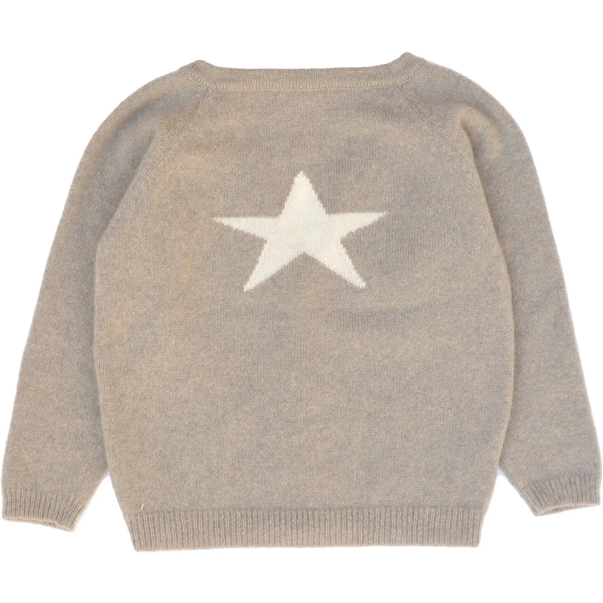 Biscuit Cashmere Cardigan with Star
