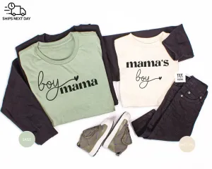 Boy mama and Mama's boy - Matching mom and son t-shirts, Mom of boys gift, Mama Shirt, New mom gift, Mother's Day gift | Women's with heart