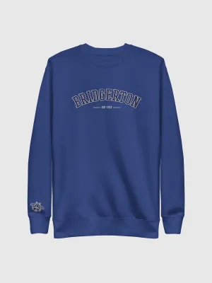 Bridgerton Varsity Embroidered Crewneck Sweatshirt [Team Royal]