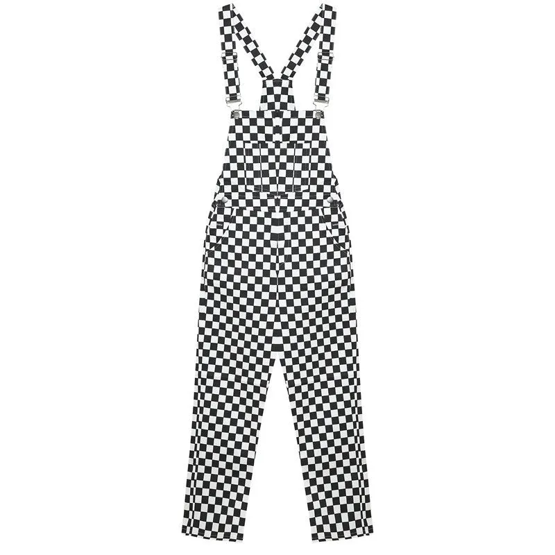 [@buvolic] "CHECKERS" SUSPENDER TROUSERS OVERALLS K030603REVIEW