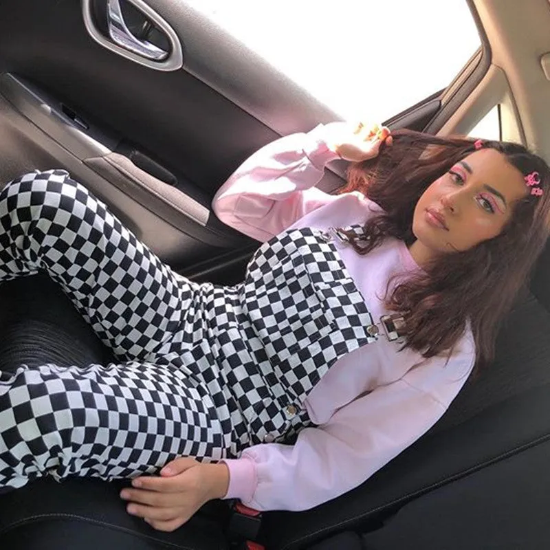 [@buvolic] "CHECKERS" SUSPENDER TROUSERS OVERALLS K030603REVIEW