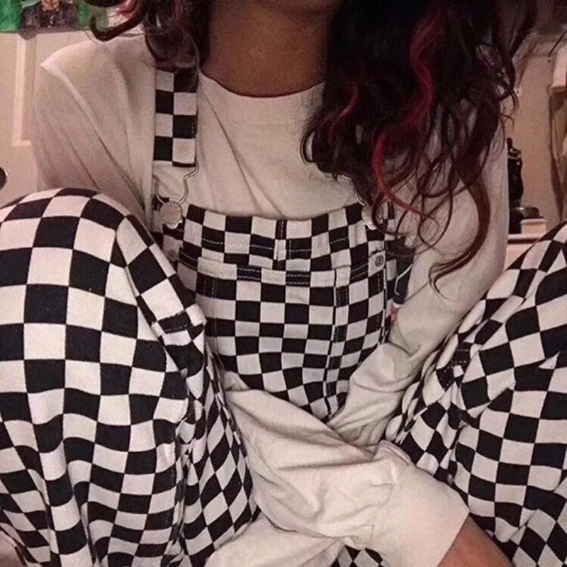 [@buvolic] "CHECKERS" SUSPENDER TROUSERS OVERALLS K030603REVIEW