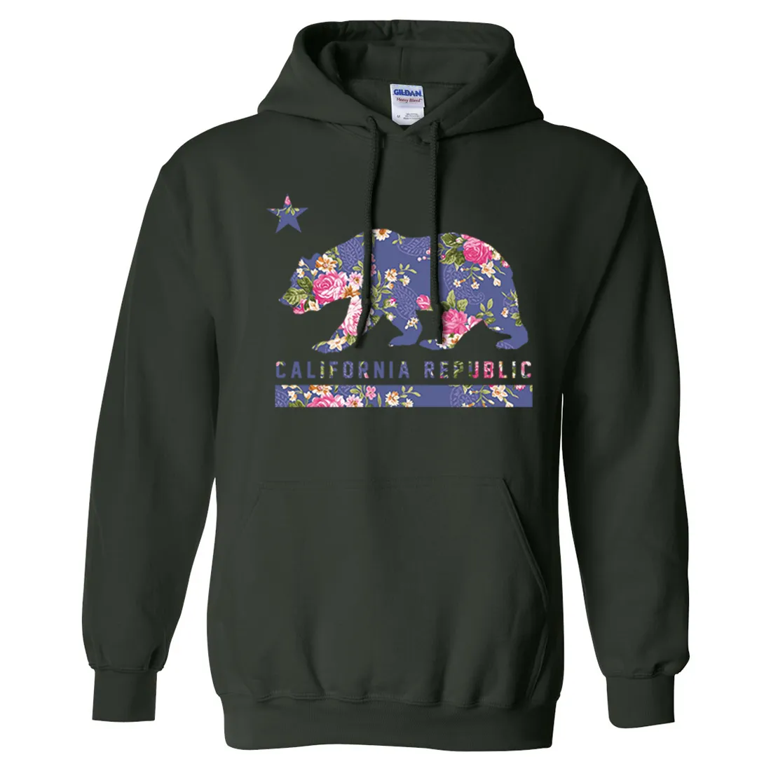 California Republic Paisley Flower Bear Sweatshirt Hoodie