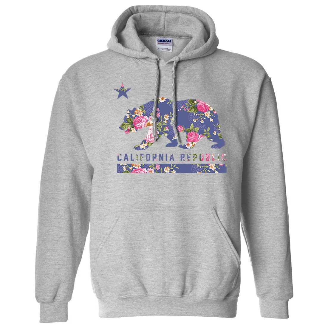 California Republic Paisley Flower Bear Sweatshirt Hoodie